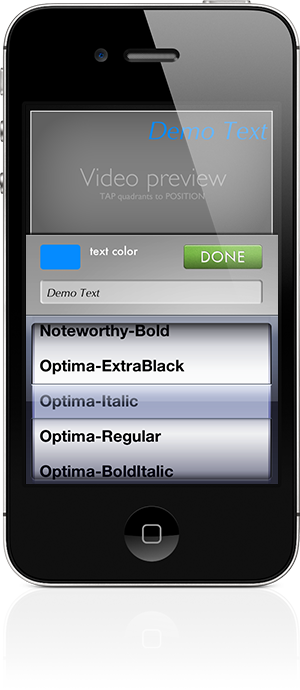 watermarker choosing font color textmark iphone 4s